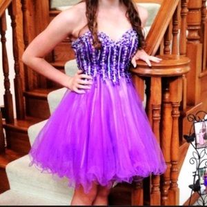 Purple poofy homecoming dress